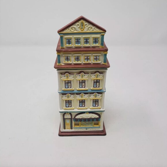 Vintage VTG Partylite Cafe Prague Tealight House Ceramic New in Box 6.25” Tall - Picture 11 of 14